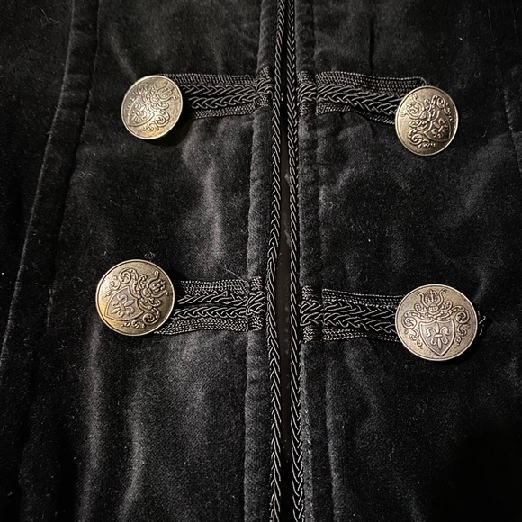 SOLD! RARE Jimi Hendrix Black Velvet Pirate Frock Coat Rock & Roll Religion Sz S - Picture 9 of 12